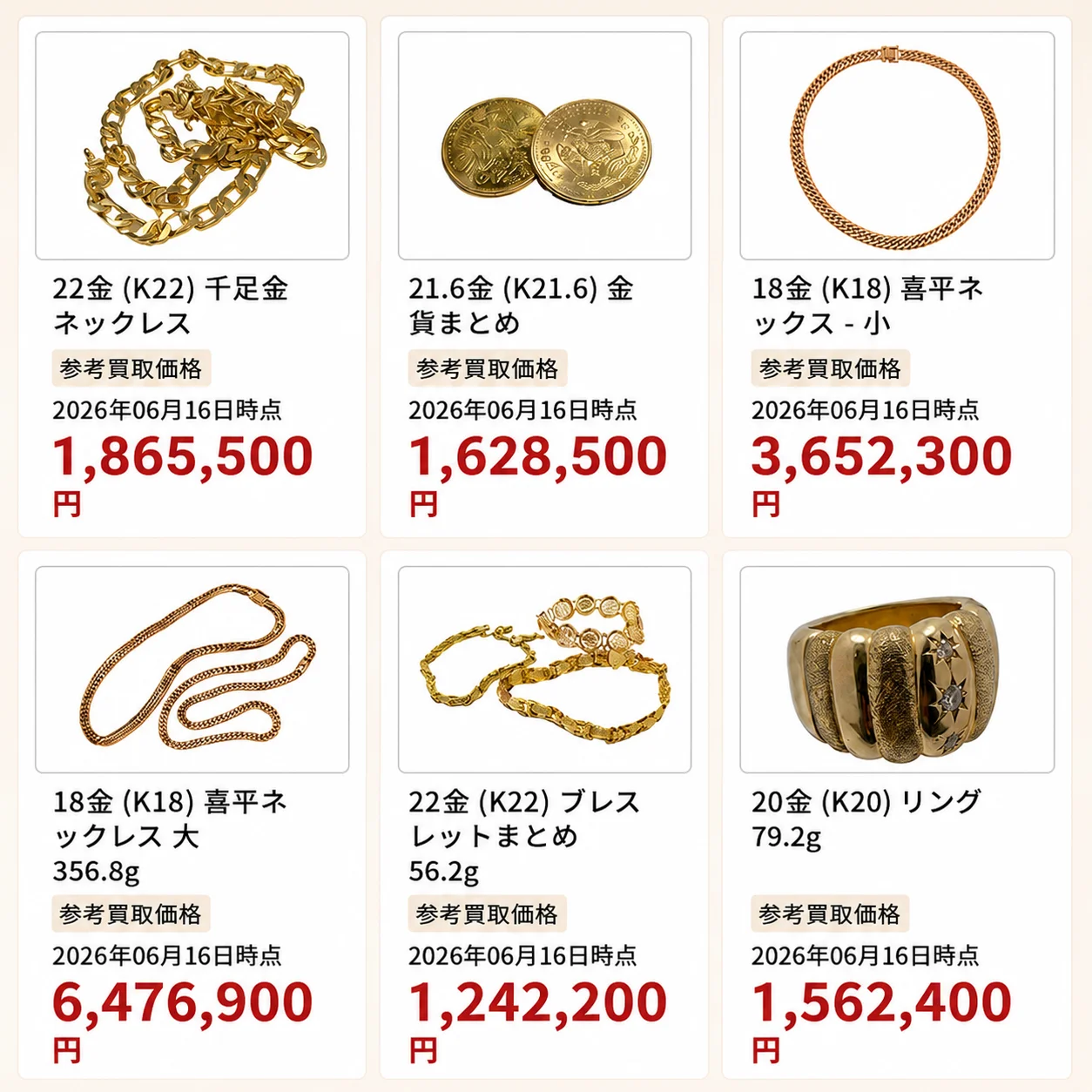 おたからや 買取実績 2026年6月時点